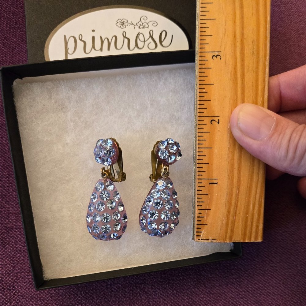 Vintage Lucite & Rhinestone Clip-On Earrings